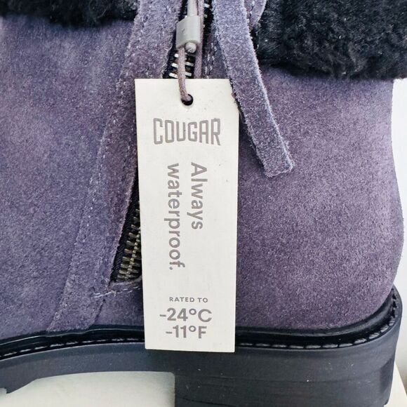 Cougar Kendal Faux Fur Waterproof  Leather Snow Bootie‎ Grey Black Size 8 NWT - Picture 10 of 16